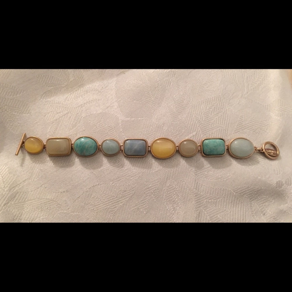 Loft Signed Cabochon Toggle Hook Bracelet - image 8